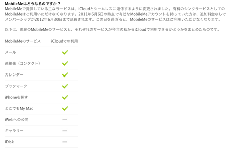 Mobile me 終了の余波